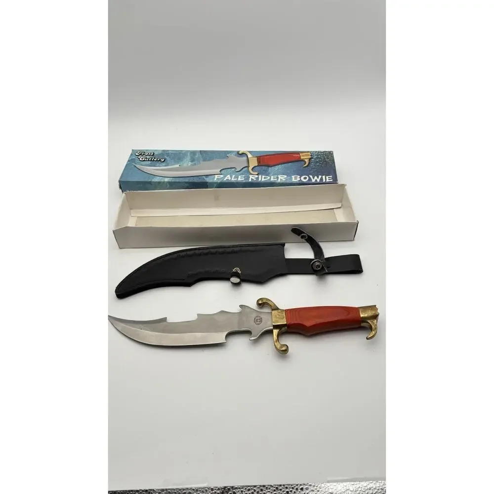 Frost Cutlery Pale Rider Bowie Knife CW-217WW WINE PAKAWOOD HANDLE